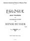 Henri Büsser: Eglogue Op63: Oboe: Instrumental Work