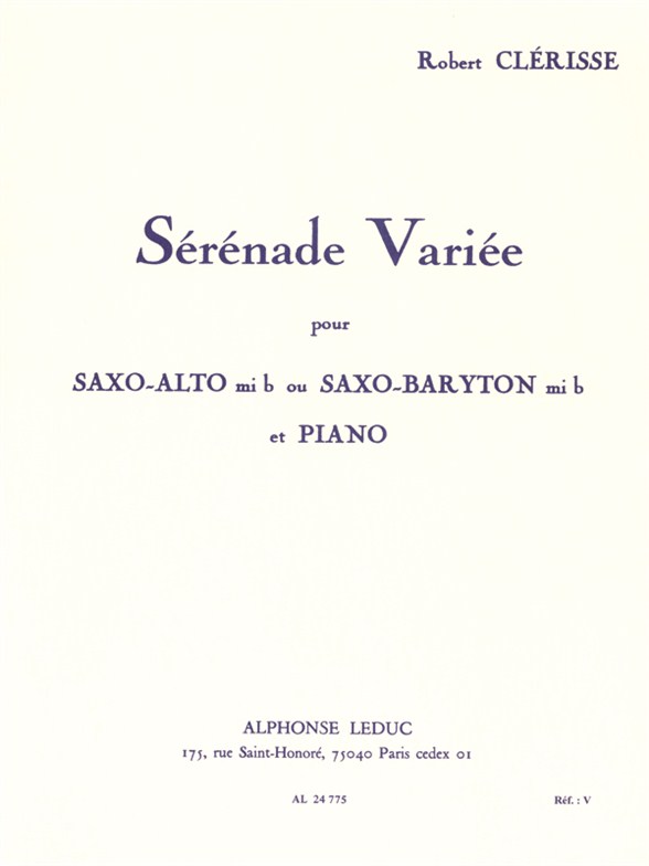 Robert Clerisse: Serenade Variee: Saxophone: Instrumental Work