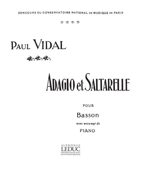Vidal: Adagio Et Saltarelle: Bassoon: Score