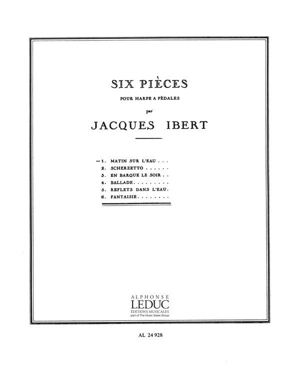 Jacques Ibert: Matin sur l'Eau: Harp: Score
