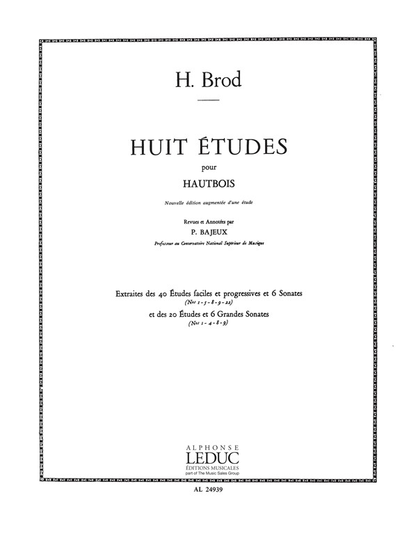 Henri Brod: 8 Etudes For Oboe Solo: Oboe: Study