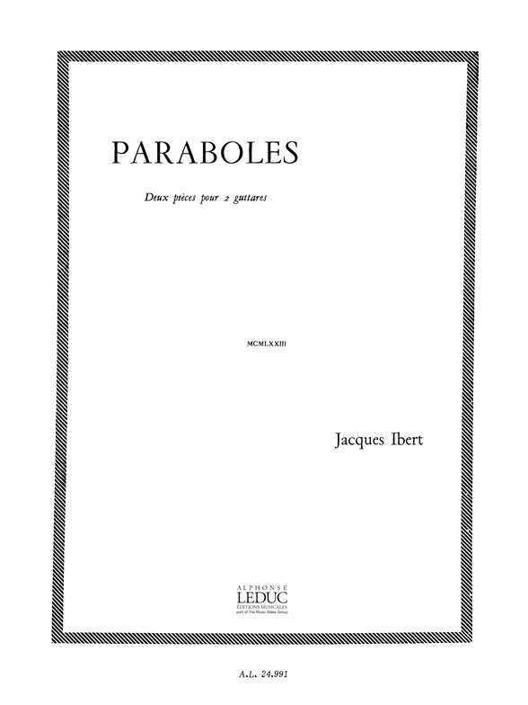 Jacques Ibert: Paraboles  2 Pièces: Guitar: Score