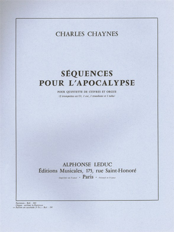 Charles Chaynes: Sequences Pour L'Apocalypse: Brass Ensemble: Parts