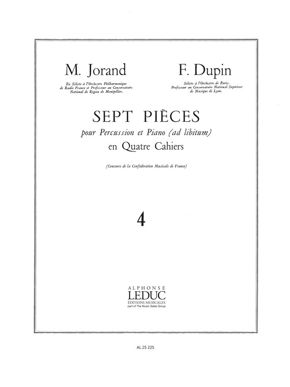 Jorand: 7 Pieces Vol.4 - Varietes: Piano & Percussion: Instrumental Work