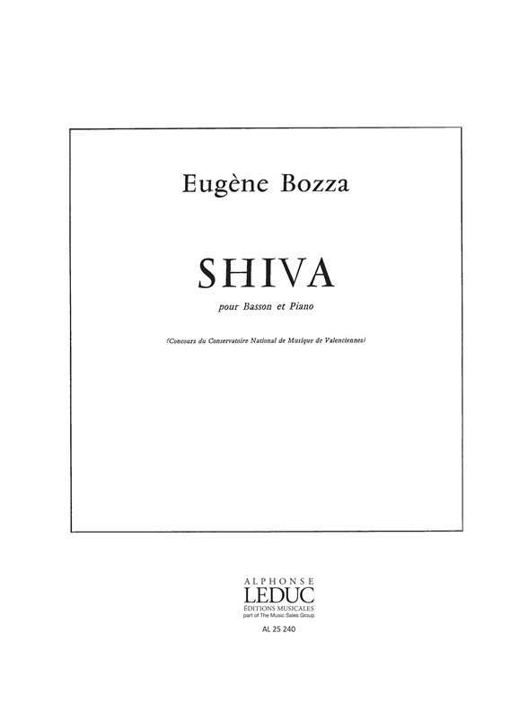Eugne Bozza: Shiva: Bassoon: Score