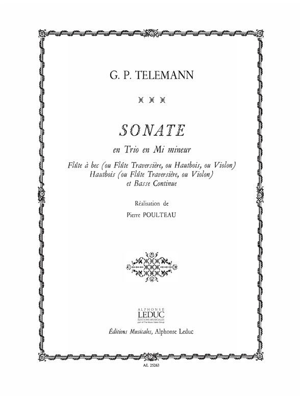 Georg Philipp Telemann: Sonata en Trio in E minor: Chamber Ensemble: Score