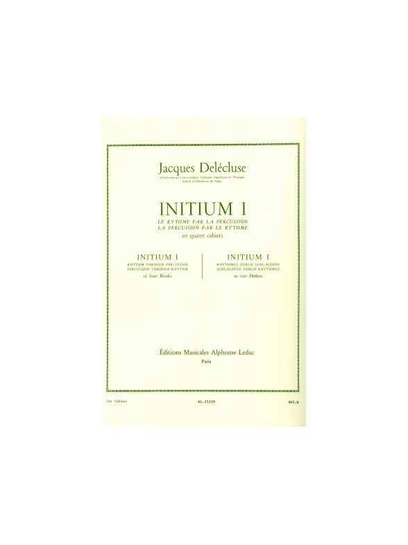 Jacques Delcluse: Initium 1: Percussion: Study
