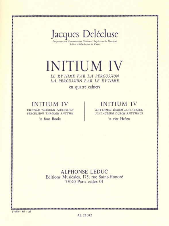 Jacques Delcluse: Initium 4: Percussion: Study