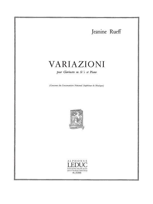 Jeanine Rueff: Variazioni: Clarinet: Score