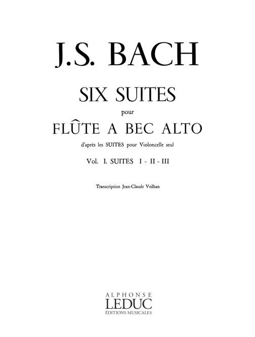Johann Sebastian Bach: 6 Suites Vol.1 No.1-3: Treble Recorder: Instrumental