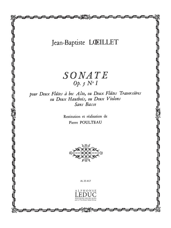 Jean-Baptiste Loeillet: Sonate Op.5 No.1: C Clef Instrument: Instrumental Work