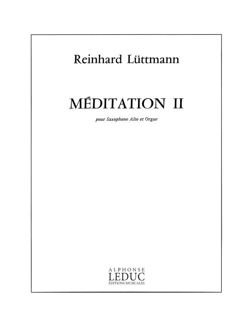 Luttmann: Meditation 2: Saxophone: Score