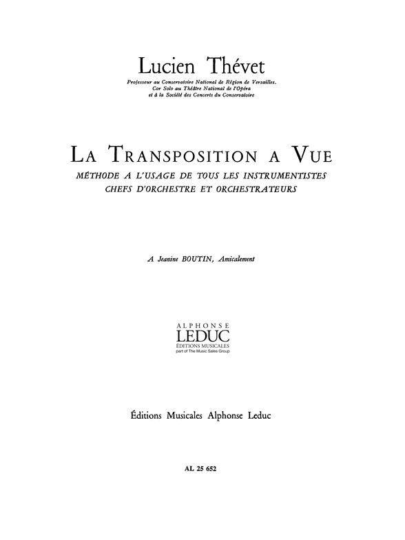 Lucien Thévet: Lucien Thevet: Transposition a Vue: Trumpet: Score