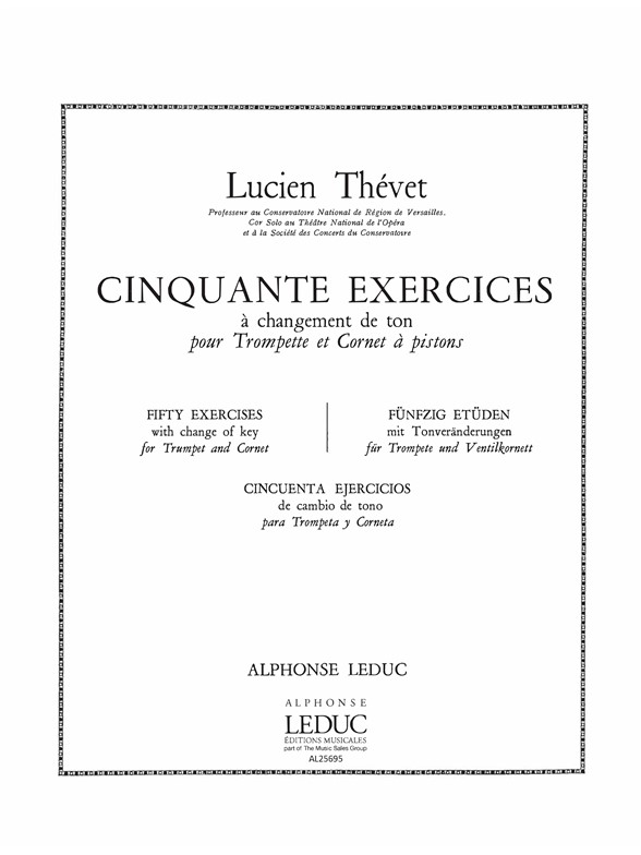 Lucien Thvet: Lucien Thevet: 50 Exercices a Changements de Tons: Trumpet: Score
