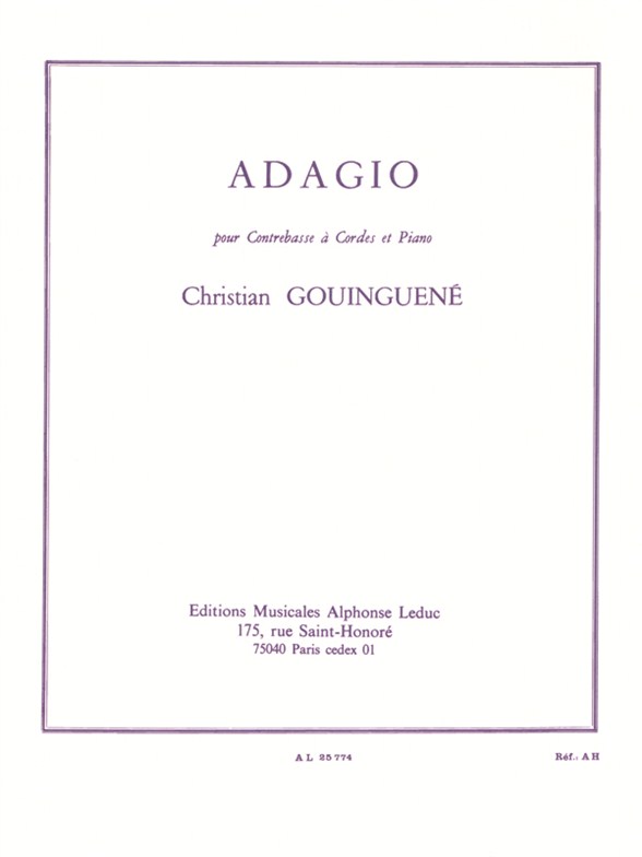 Christian Gouinguen: Adagio For Double Bass And Piano: Double Bass: