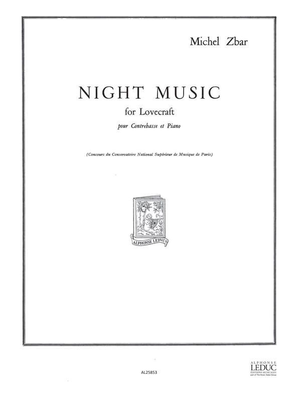 Michel Zbar: Night Music For Lovecraft: Double Bass: Score