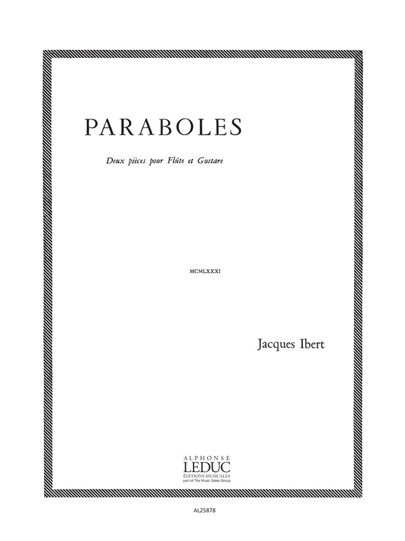 Jacques Ibert: Paraboles: Flute & Guitar: Score