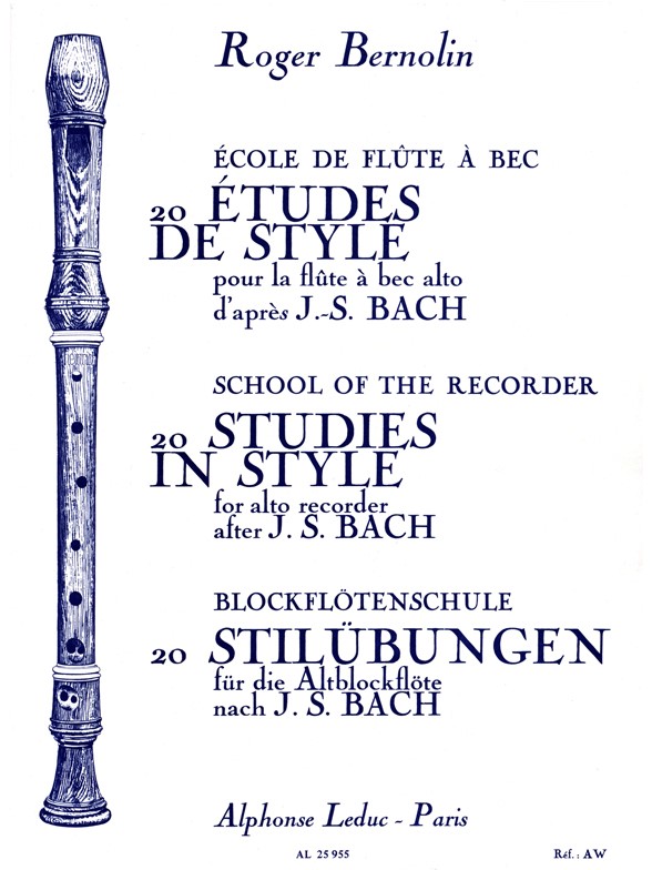 Johann Sebastian Bach: 20 Etudes De Style: Treble Recorder: Study