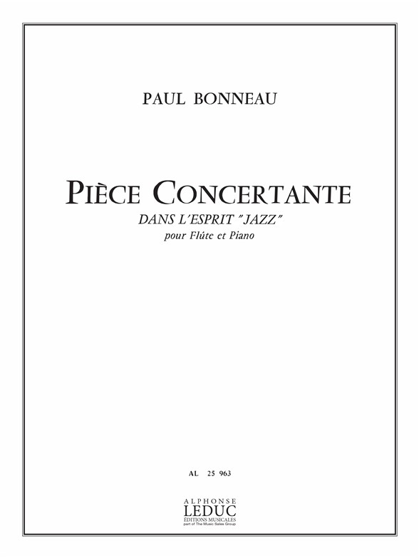 Paul Bonneau: Piece Concertante Dans LEsprit Jazz: Flute: Score