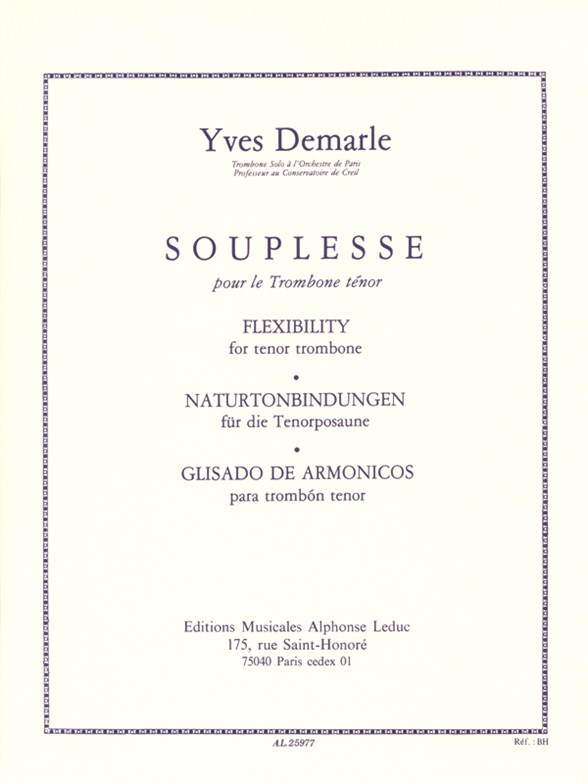 Yves Demarle: Souplesse/Flexibility For The Trombone: Trombone: Instrumental