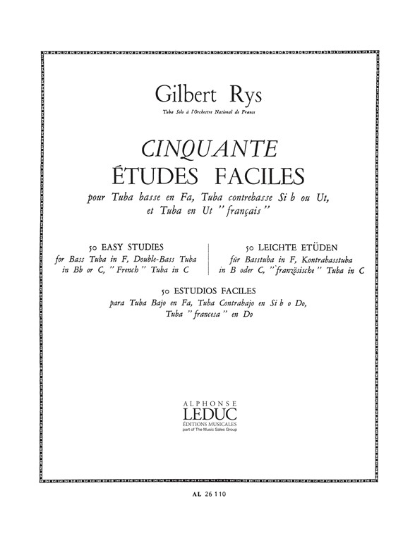 Gilbert Rys: Gilbert Rys: 50 Etudes faciles: Tuba: Score