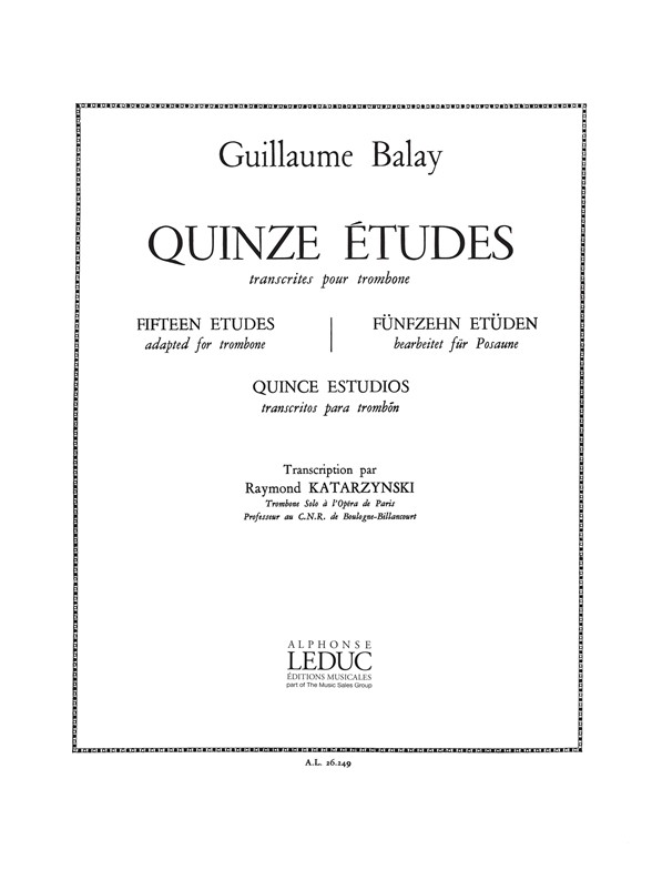 Guillaume Balay: 15 Etudes: Trombone: Score