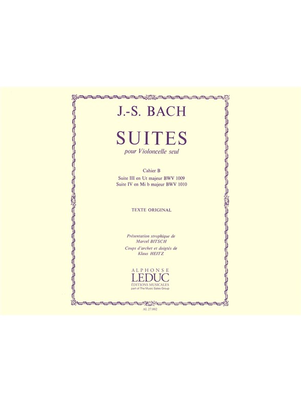 Johann Sebastian Bach: Six Suites Vol.2 - Nos.3 And 4: Cello: Instrumental Album
