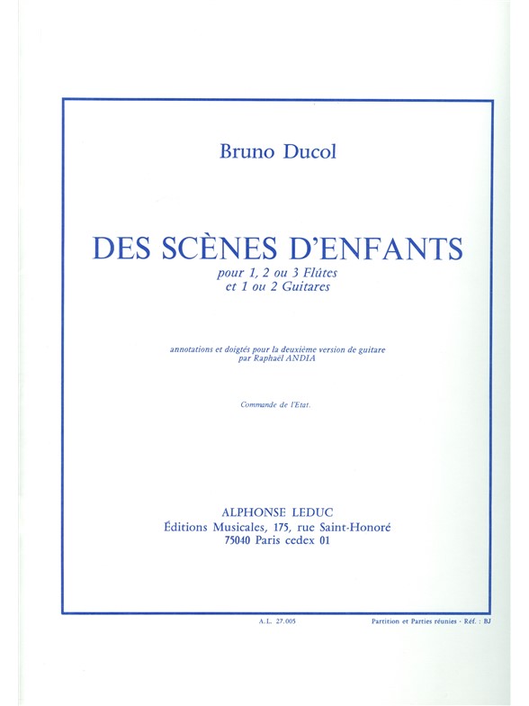 Ducol: Scenes D'Enfants: Flute: Score and Parts