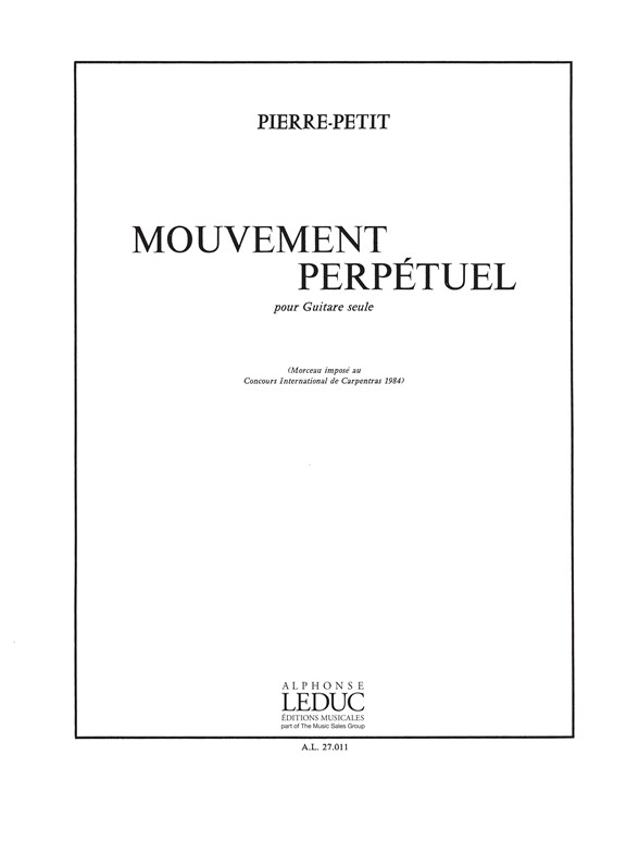 P. Petit: Mouvement Perpetuel: Guitar: Score