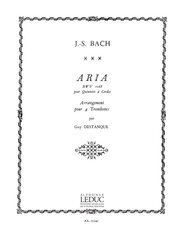 Johann Sebastian Bach: Aria: Trombone Ensemble: Score