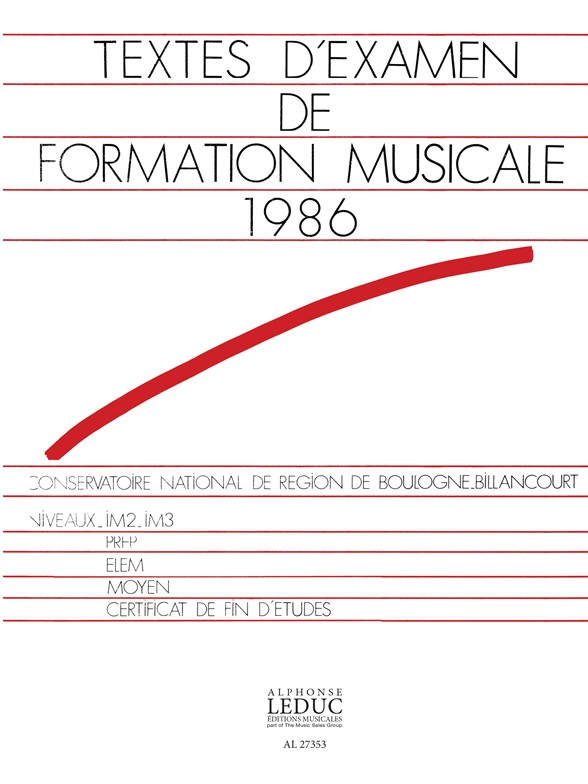 Louvier: Textes D'examen De Formation Musicale 1986: Instrumental Work