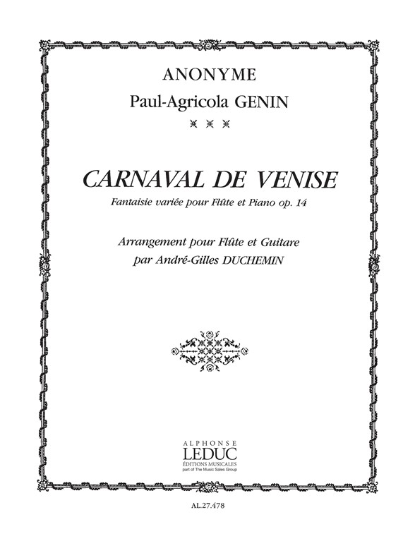 Genin: Carnaval De Venise Op.14: Flute & Guitar: Score