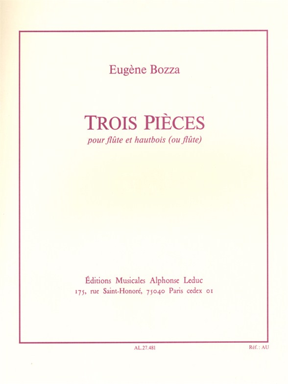 Eugène Bozza: 3 Pièces: Flute & Oboe: Instrumental Work
