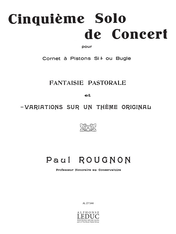 Paul Rougnon: Cinquième Solo De Concert: Trumpet: Score