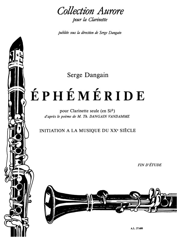 Serge Dangain: Serge Dangain: Ephemeride: Clarinet: Score