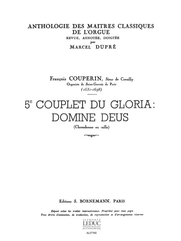 François Couperin: Domine Deus: Organ: Score