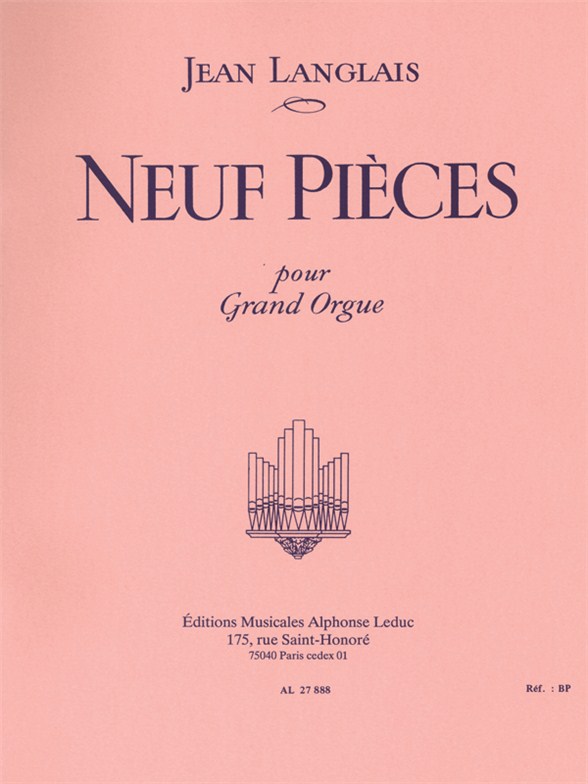 Jean Langlais: 9 Pieces: Organ: Instrumental Work