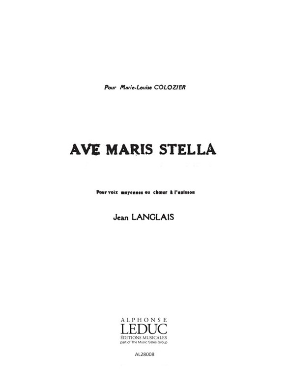 Jean Langlais: Ave Maria Stella: Voice: Instrumental Work