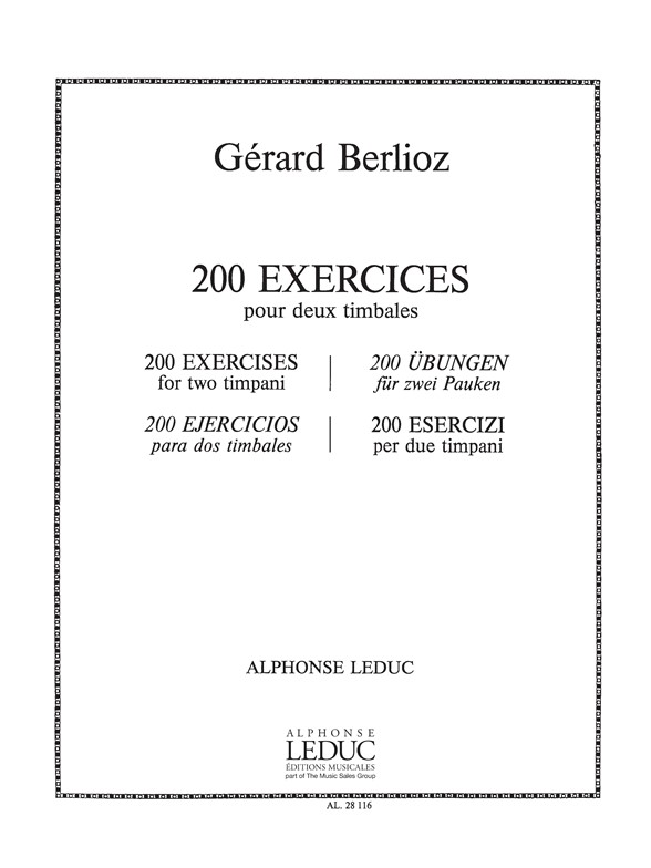 Grard Berlioz: 200 Exercices: Timpani: Score