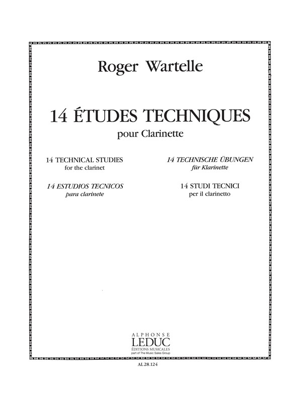Wartelle: 14 Etudes Techniques: Clarinet: Score