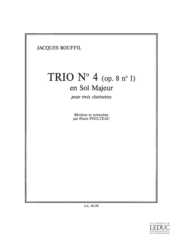 Jacques Bouffil: Trio 4 Op.8/1: Clarinet Ensemble: Instrumental Work