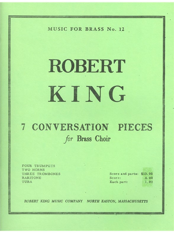 Robert King: 7 Conversation Pieces: Brass Ensemble: Score and Parts