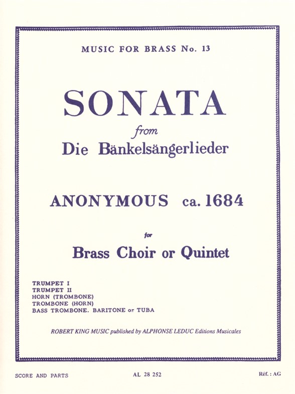 Sonata From Die Bänkelsängerlieder: Brass Ensemble: Score and Parts