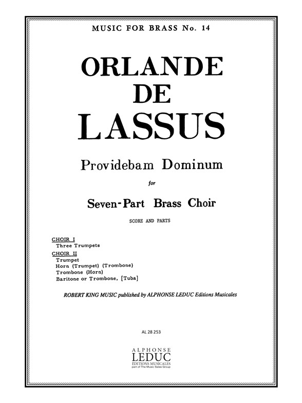 Lassus: Providebam Dominum: Brass Ensemble: Score and Parts