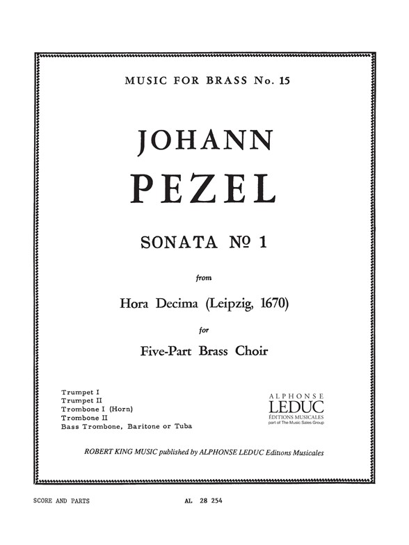 Pezel: Sonata N01-Hora Decima: Brass Ensemble: Score and Parts