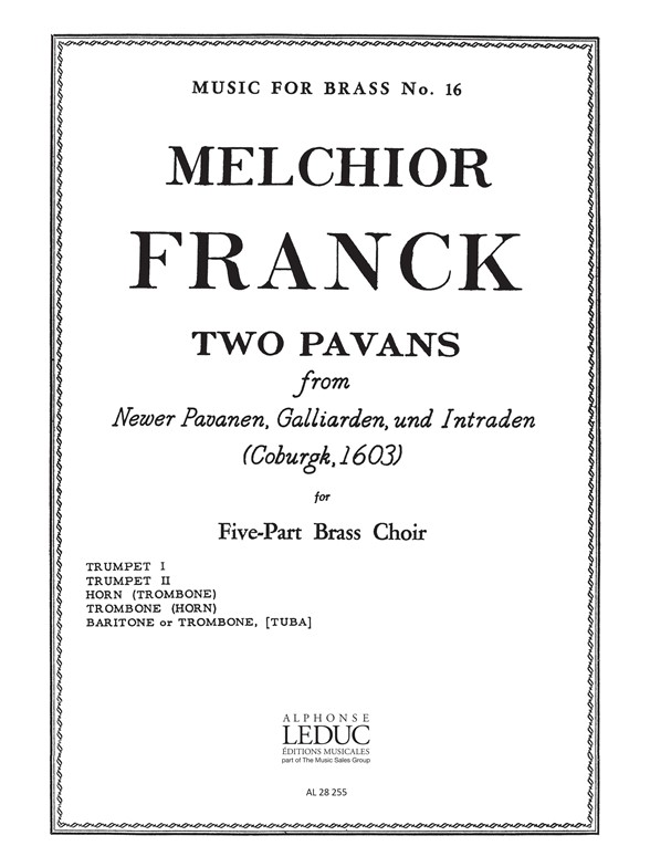 M. Franck: 2 Pavans: Brass Ensemble: Score and Parts