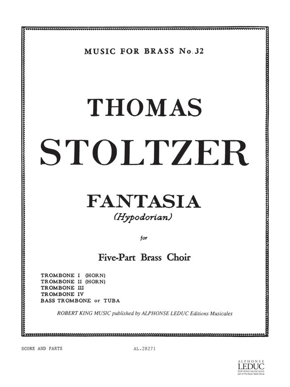 Stoltzer: Fantasia: Brass Ensemble: Score and Parts