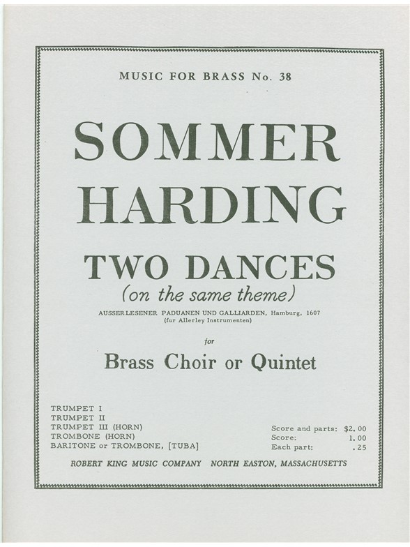 Sommer: 2 Dances On The Same Theme: Brass Ensemble: Score and Parts