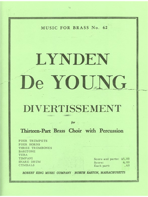 De Young: Divertissement: Brass Ensemble: Score and Parts