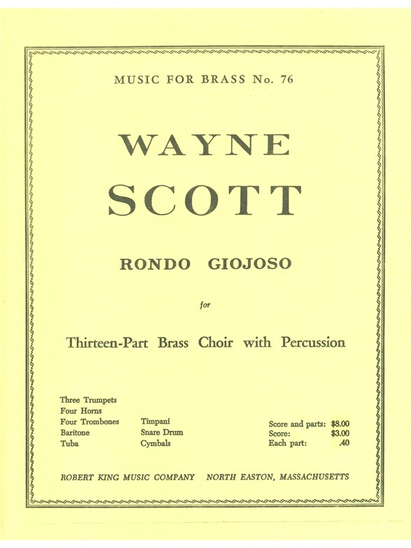 Scott: Rondo Giojoso: Brass Ensemble: Score and Parts